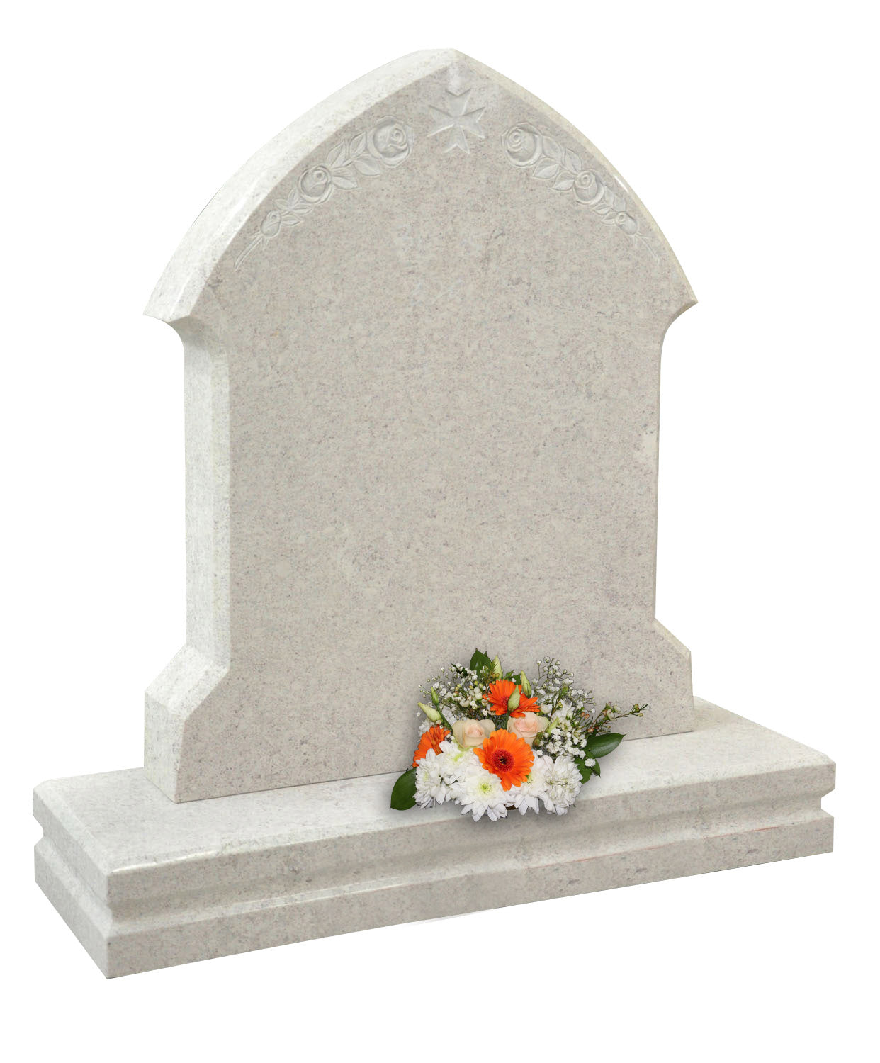 White Pearl Gothic Top with Roses and Cross Headstone (ET135)