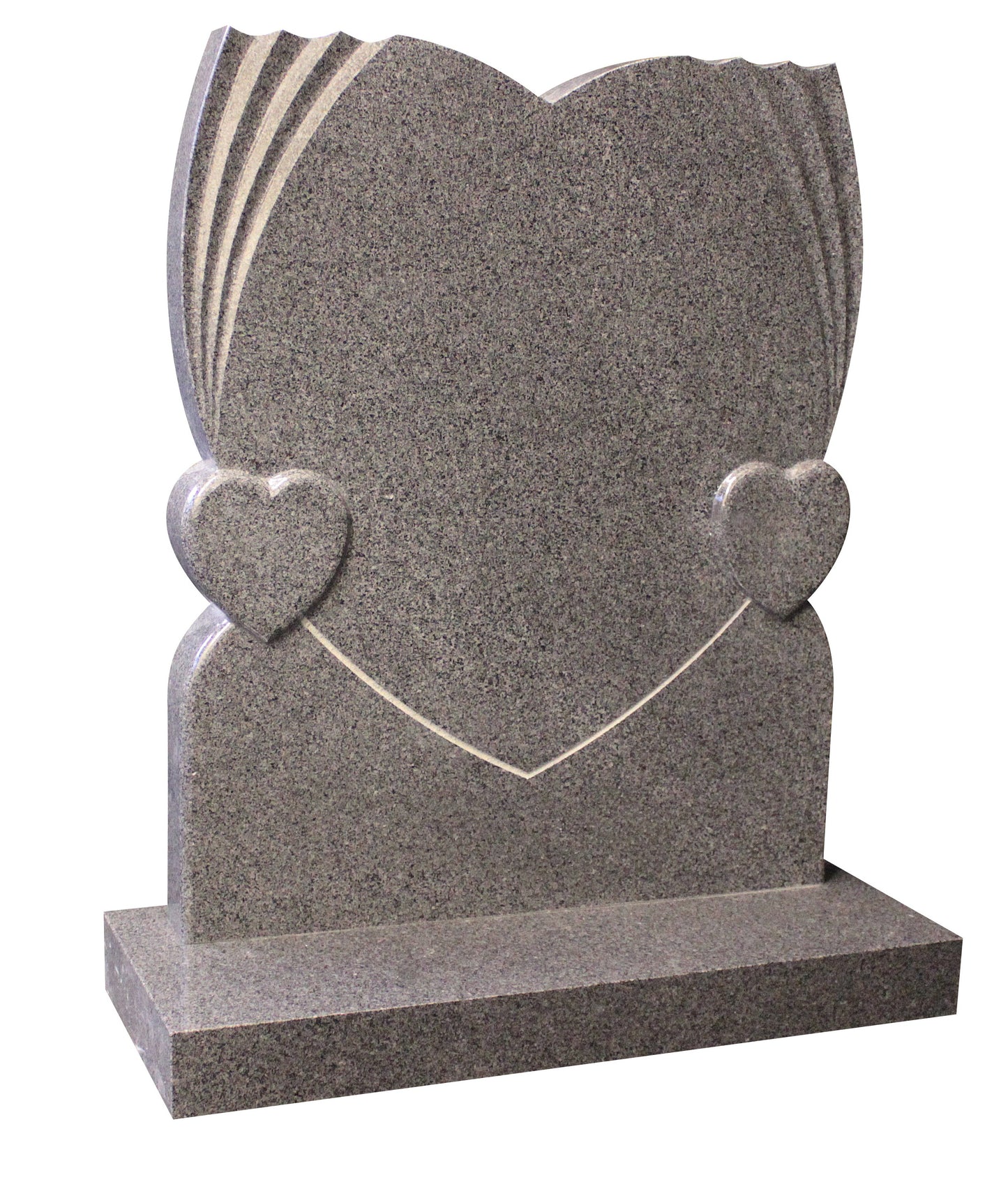 Millennium Grey Scalloped Heart Headstone (ET139)