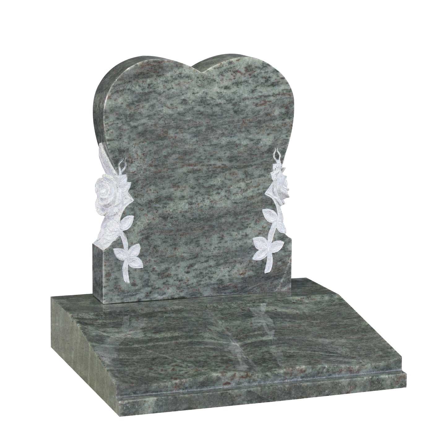 Royal Green Desk Base Heart Shaped Memorial (ET157)