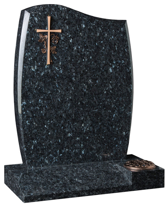 Blue Pearl Headstone granite cross