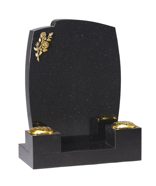 Double Vase Gravestone granite rose