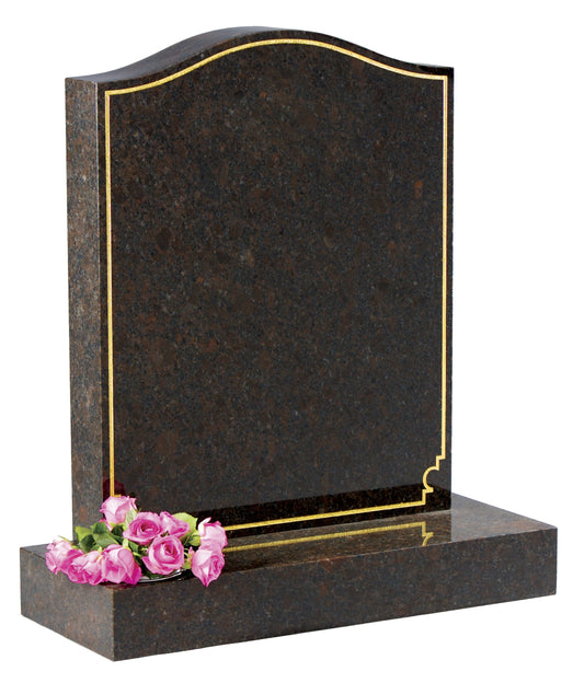 brown granite gravestone gold oxford
