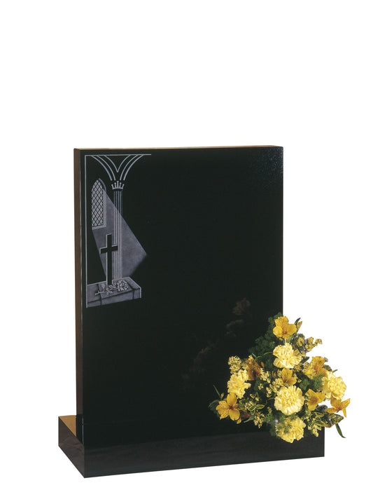 Black Granite headstone sandblasted didcot