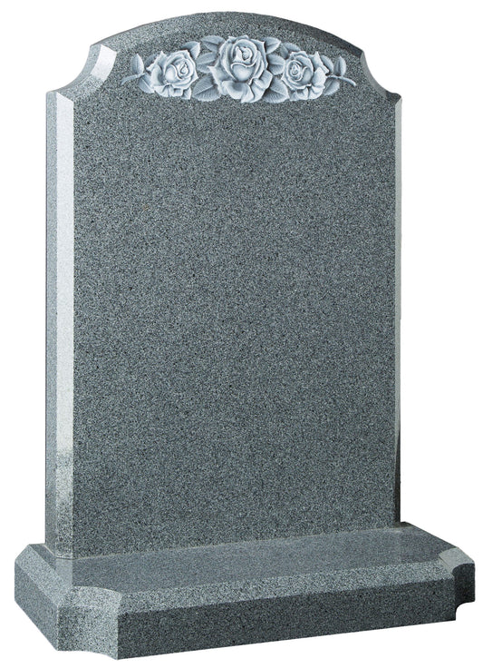 grey  granite headstone roses