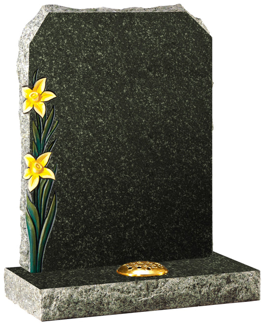 granite gravestone flowers