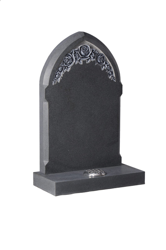 grey granite headstone flowers didcot
