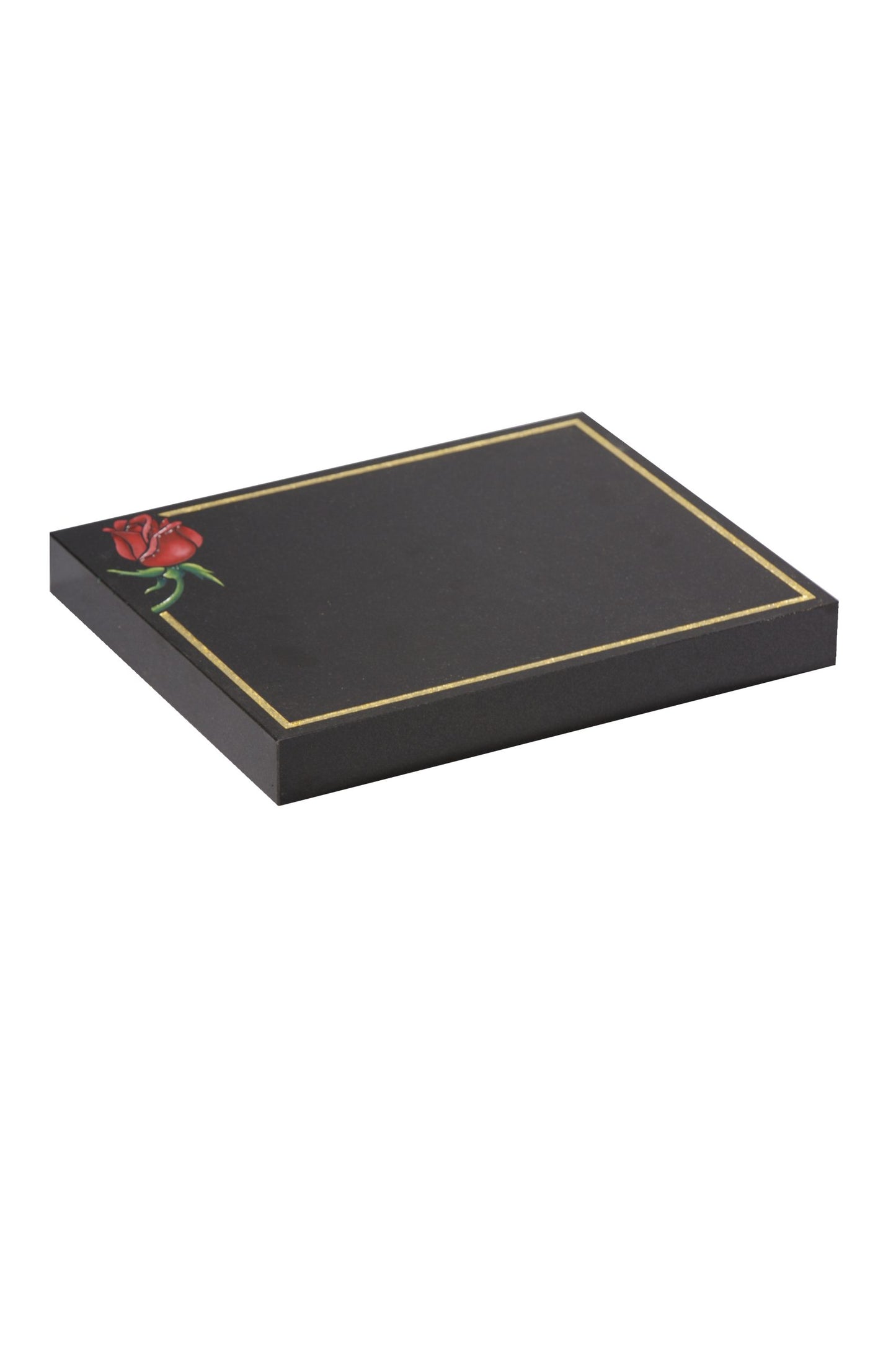 granite cremation tablet memorial oxfordshire rose hand painted