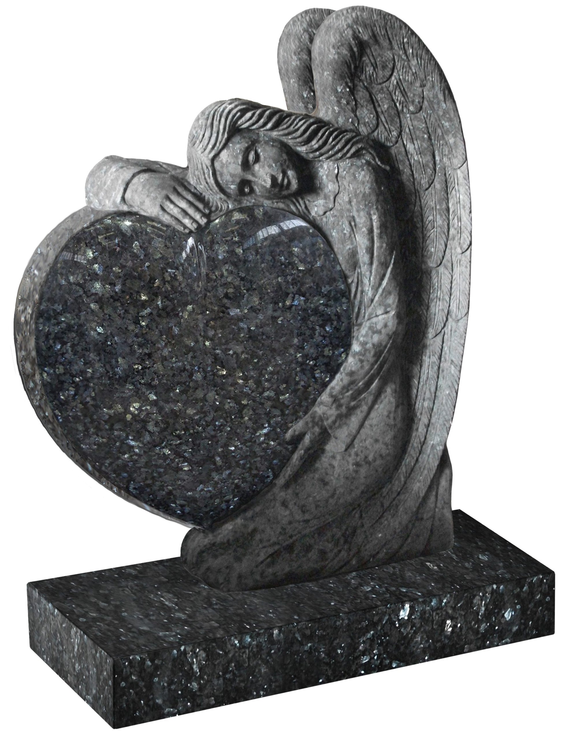 granite headstone heart angel wallingford bespoke