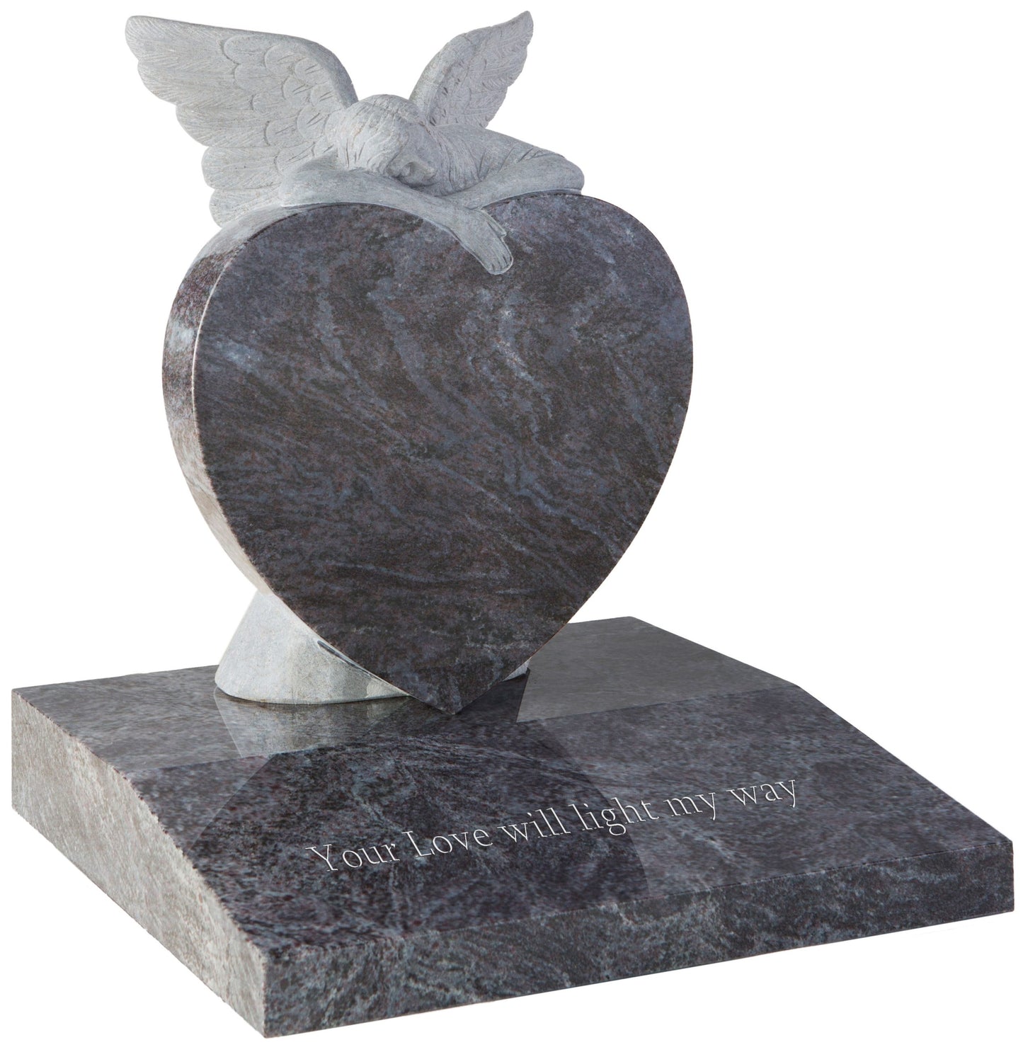 granite heart angel craved memorial headstone wallingford 