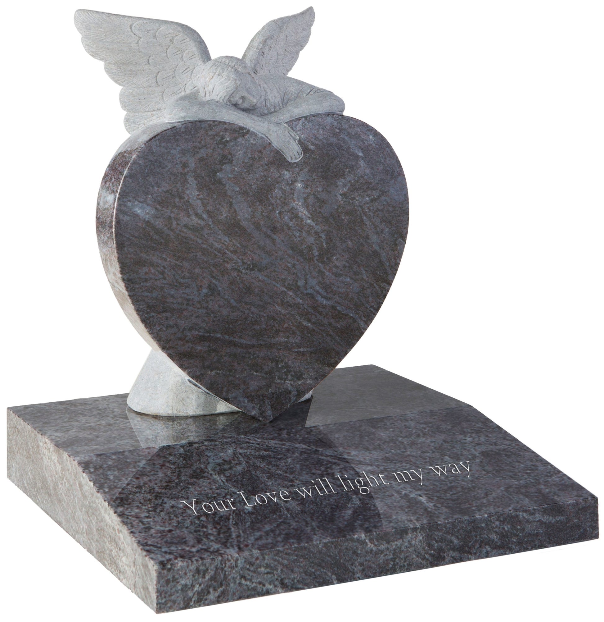 granite heart angel craved memorial headstone wallingford 