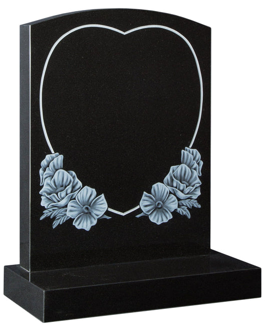 Black Gravestone granite heart