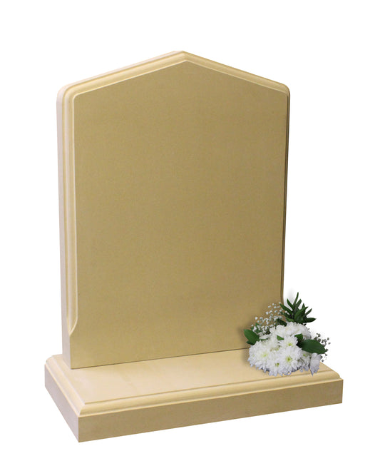 Beige Sand Stone Bordered Headstone (ET111)