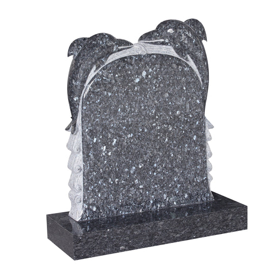 Blue Pearl Dolphin Frame Headstone (ET137)