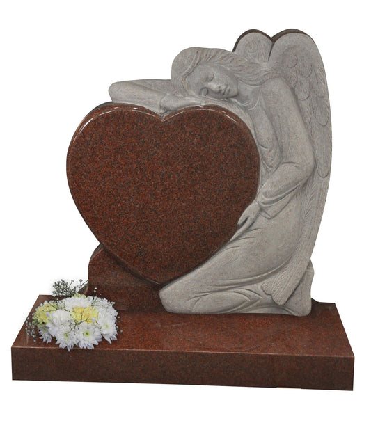 Indian red Angel Cupping Heart Memorial (ET140)