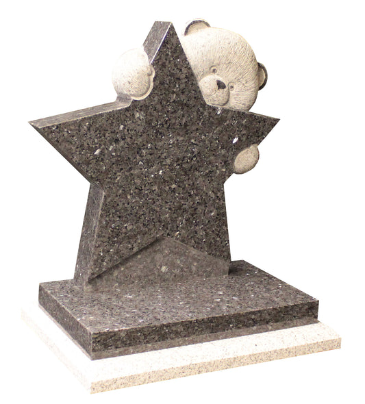 Blue Pearl Bear Hugging Star Memorial (ET146)
