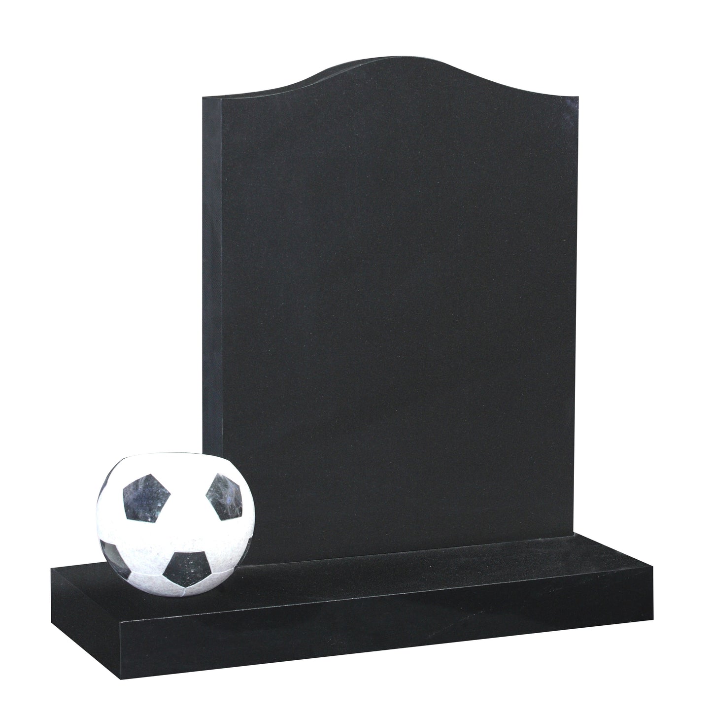 Black Granite Memorial with Football Vase (ET152)