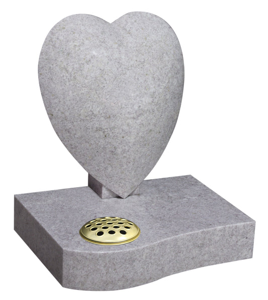 White Pearl Rounded Heart Memorial (ET162)