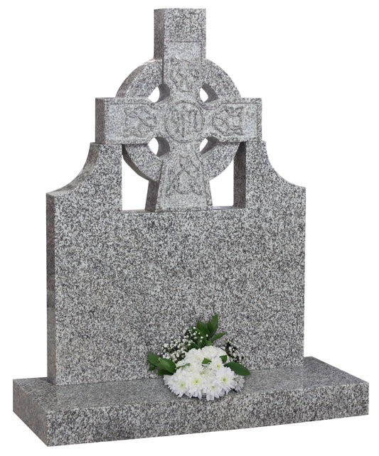Truro Grey Celtic cross Headstone (ET54)