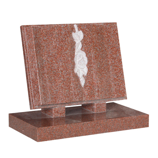 Page book Headstone with rose (ET75)