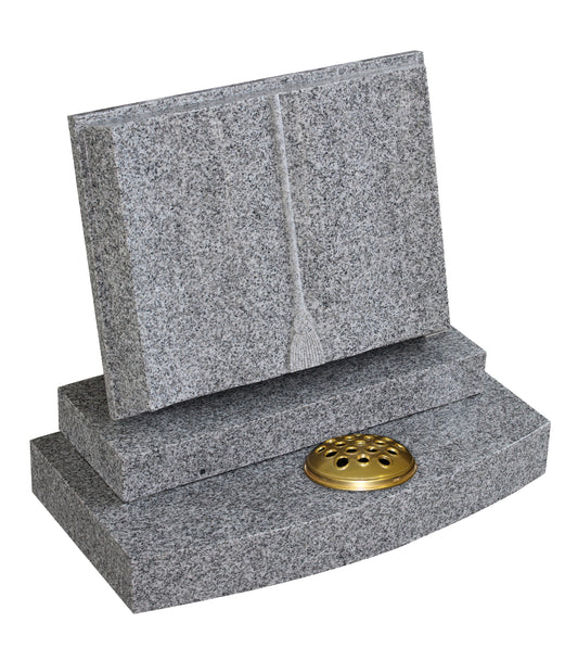 Curved book page headstone with carved tassel (ET76)