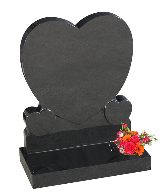 Classic Heart memorial with two raised hearts (ET94)